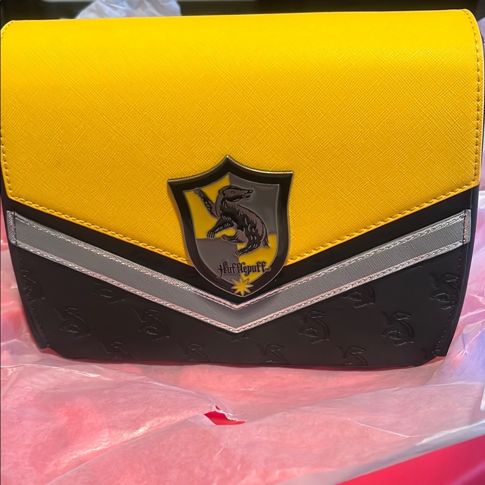 Yellow and Black Hogwarts Crest Bag